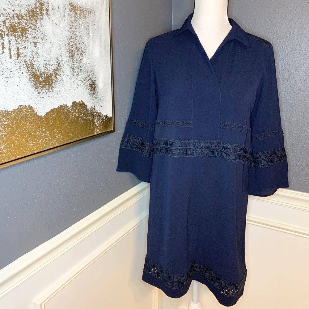 Karl Lagerfeld Eyelet-Lace Trimmed Shirtdress